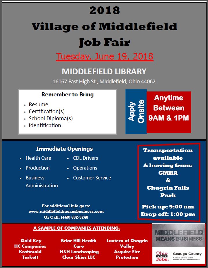 Job Fair Middlefield Village